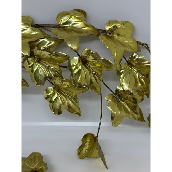 VTG HOMCO Metal Ivy Gold Tone Wall Art Decor Hanging Set of 2 Home Interiors - Picture 3 of 5